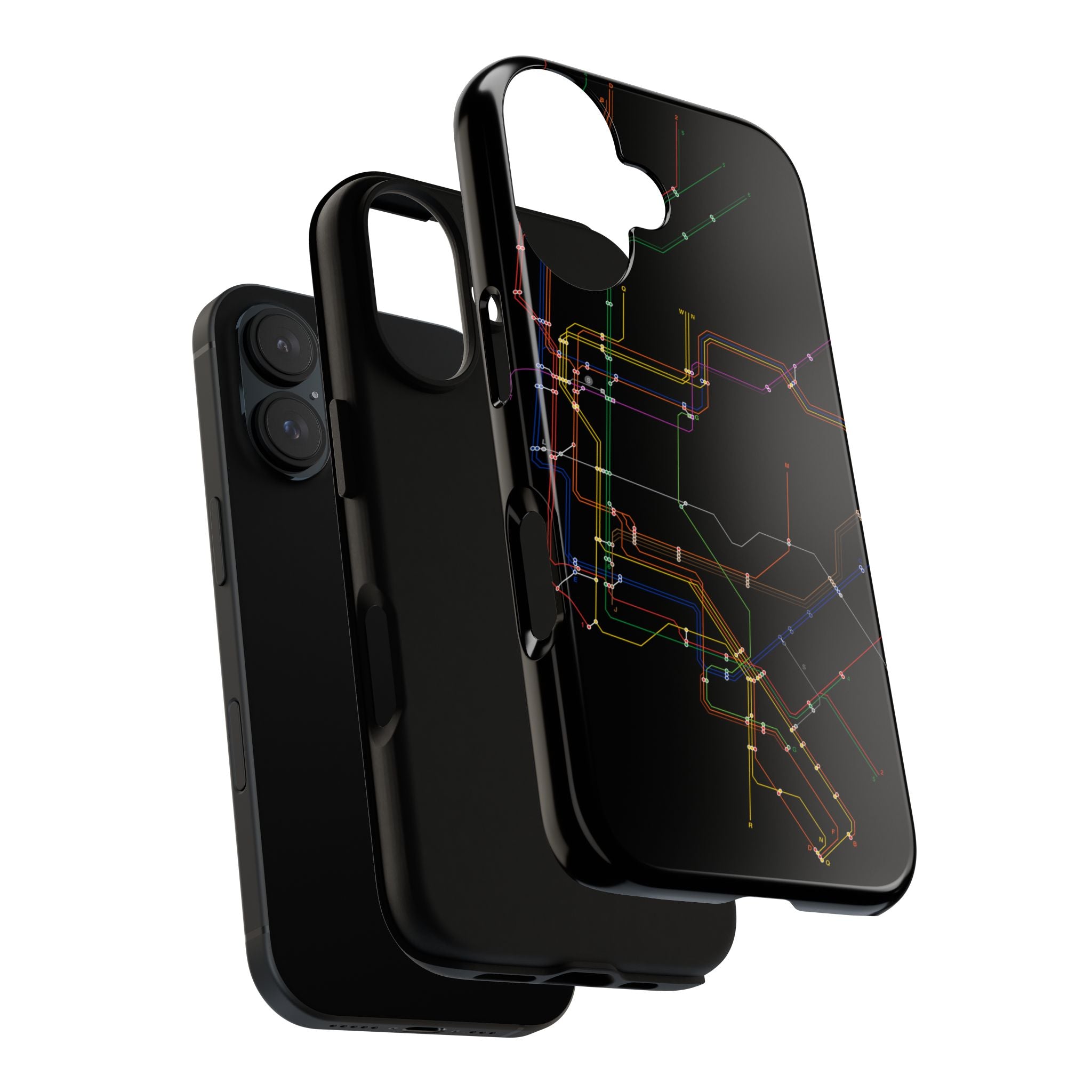 New York City MTA Subway Lines Phone Case — Neon Transit Map Protective Case