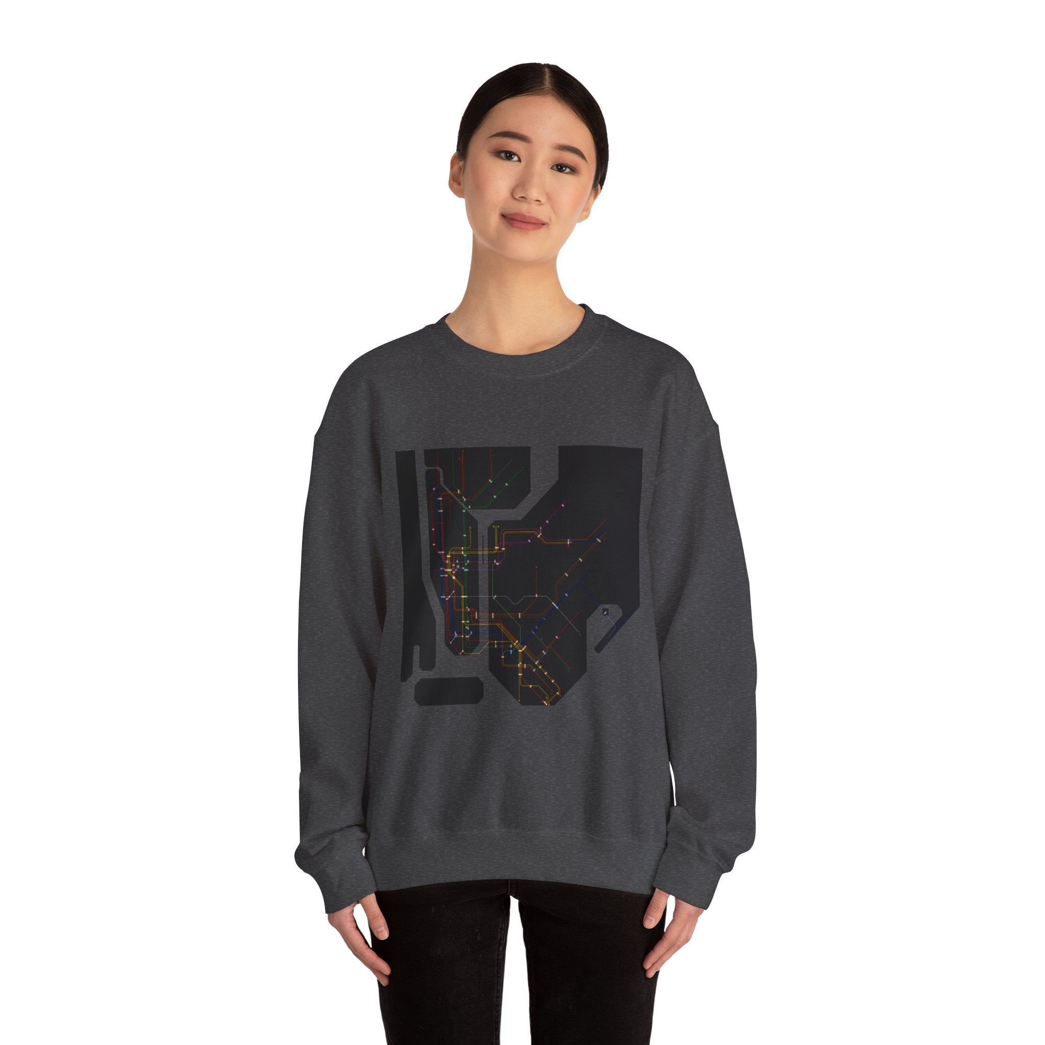 NYC MTA Subway Map Crewneck Sweatshirt — “I Love MTA” Transit Graphic