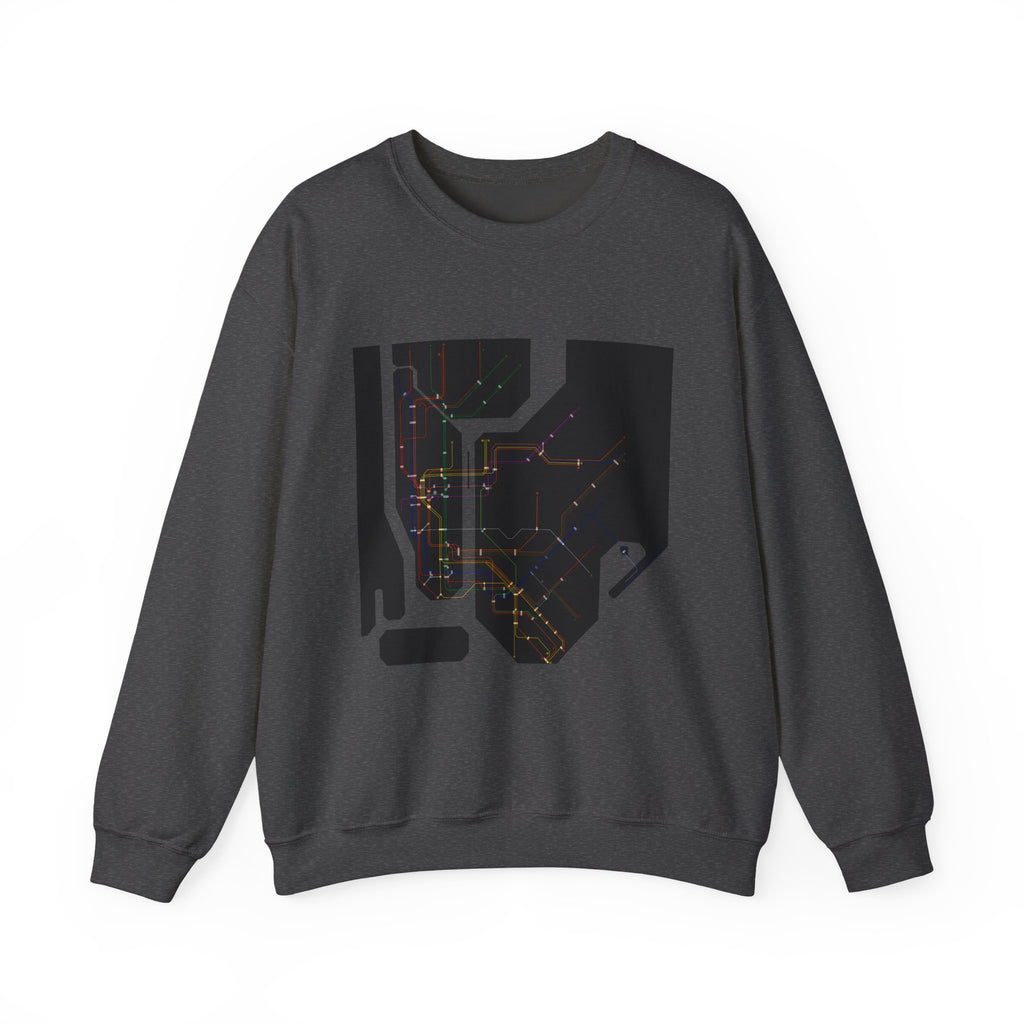 NYC MTA Subway Map Crewneck Sweatshirt — “I Love MTA” Transit Graphic