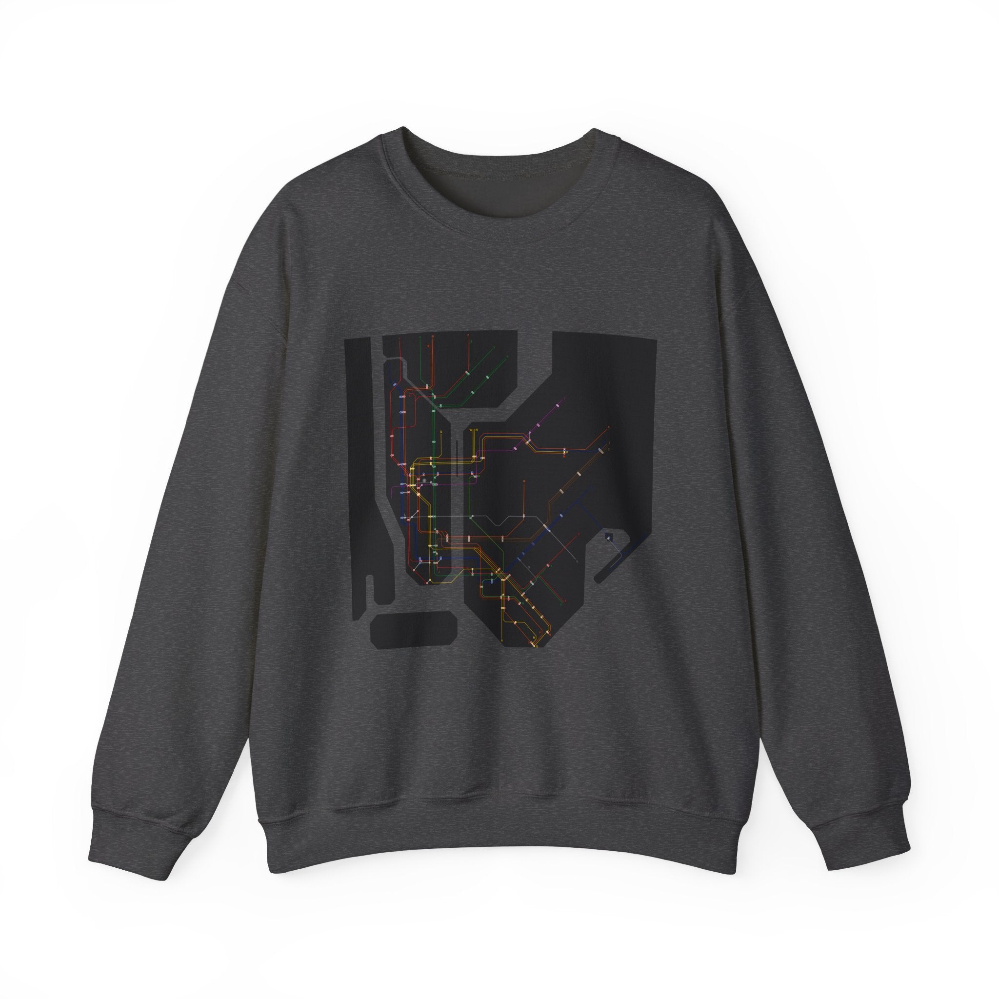 NYC MTA Subway Map Crewneck Sweatshirt — “I Love MTA” Transit Graphic