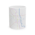 Delhi Metro Line Map 2030 Ceramic Mug — Minimal Colorful Transit Lines (11oz/15oz)