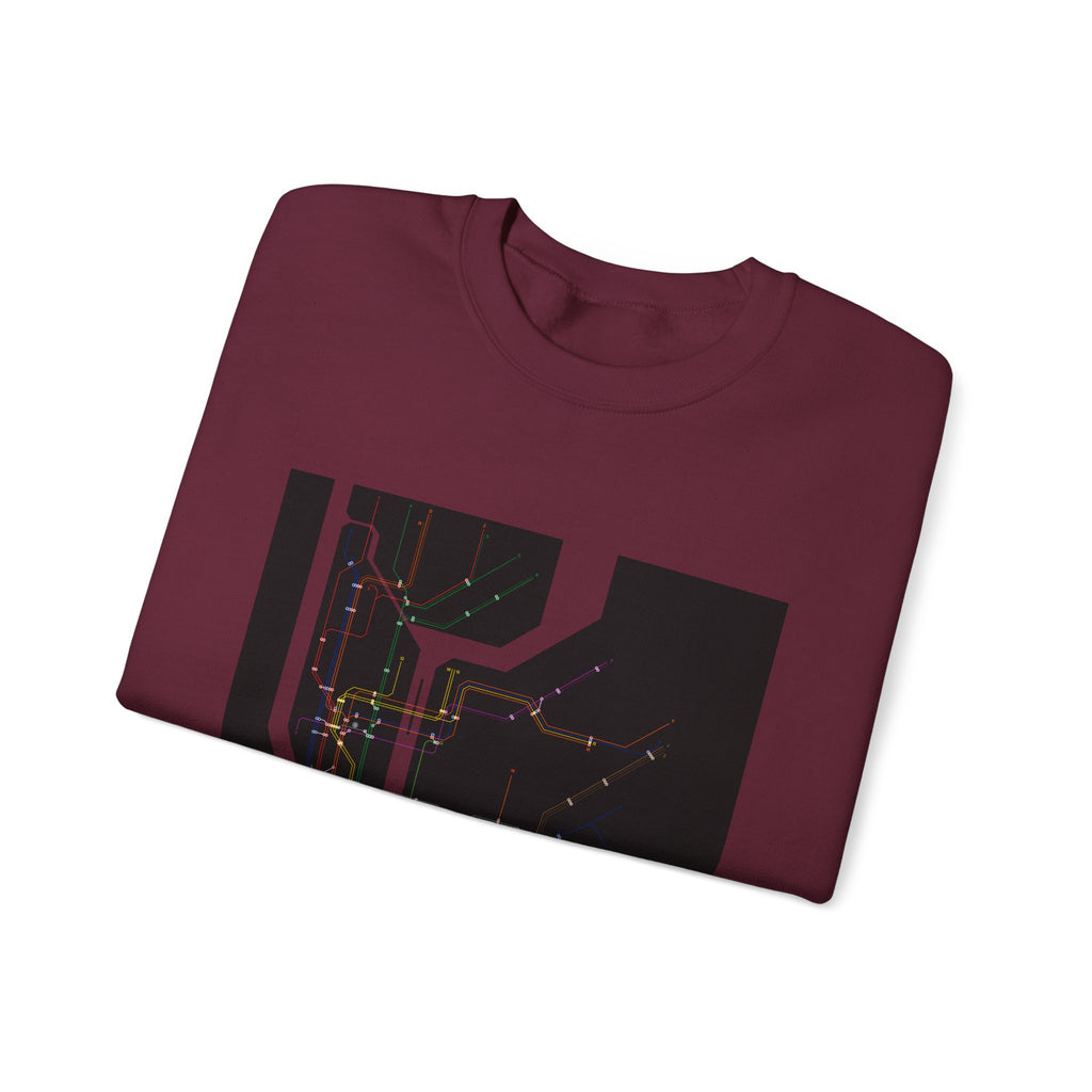 NYC MTA Subway Map Crewneck Sweatshirt — “I Love MTA” Transit Graphic