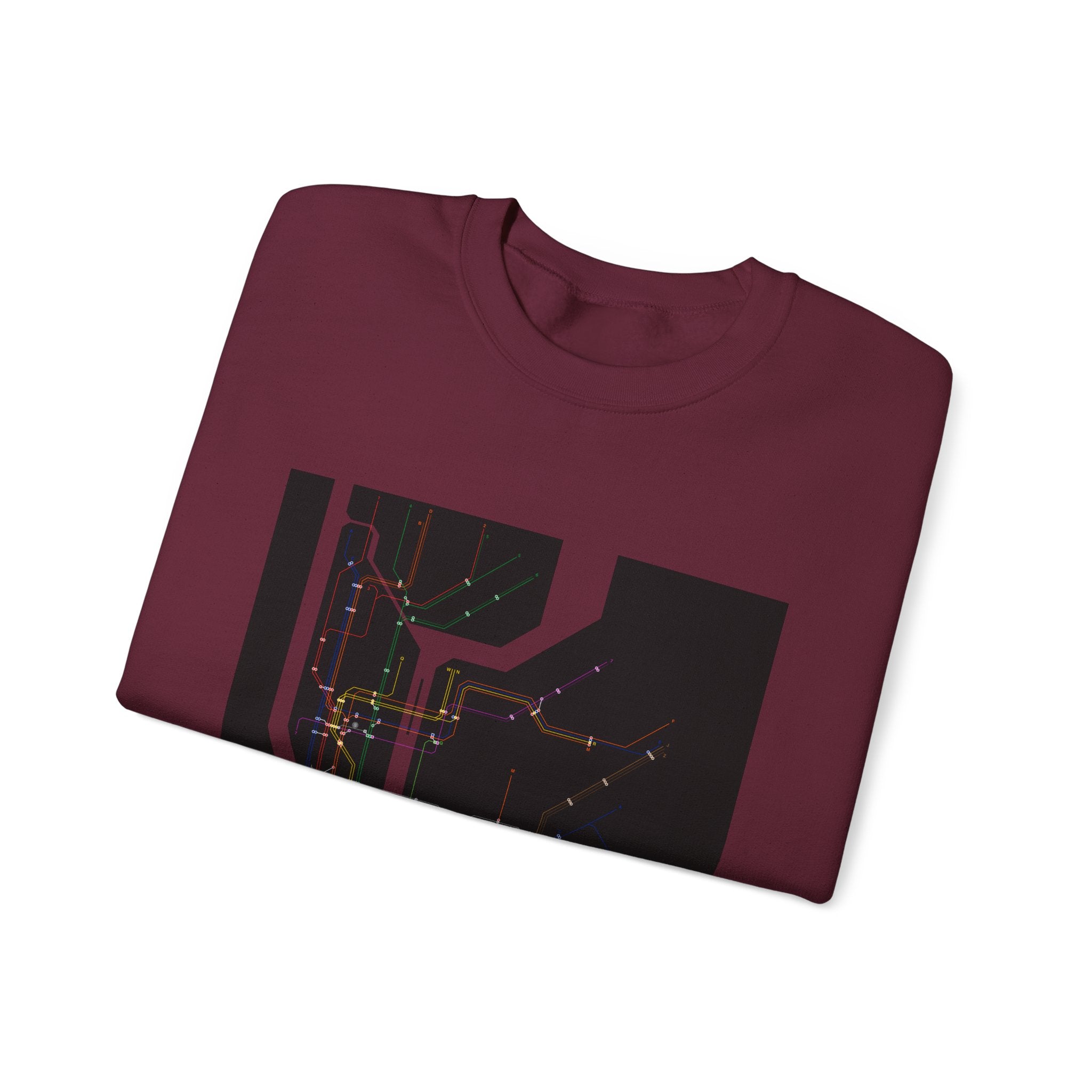 NYC MTA Subway Map Crewneck Sweatshirt — “I Love MTA” Transit Graphic
