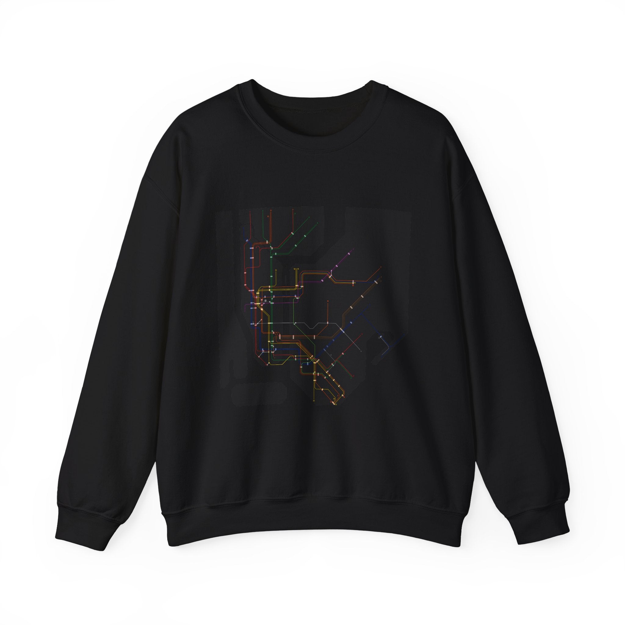 NYC MTA Subway Map Crewneck Sweatshirt — “I Love MTA” Transit Graphic