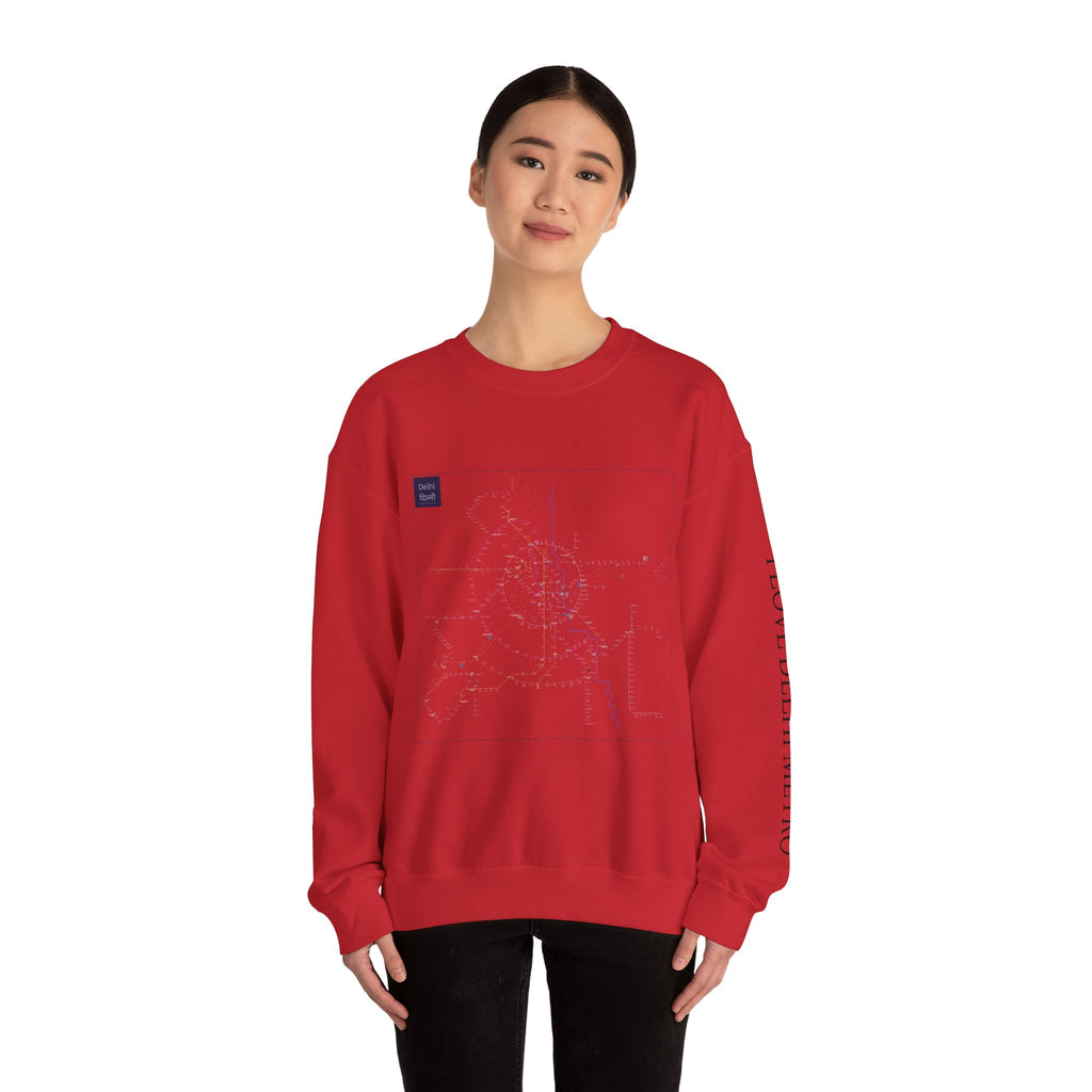 Delhi Metro Map Crewneck Sweatshirt — Transit Graphic Sweatshirt
