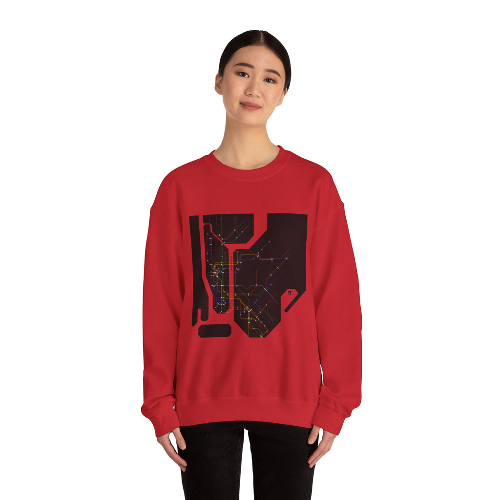 NYC MTA Subway Map Crewneck Sweatshirt — “I Love MTA” Transit Graphic