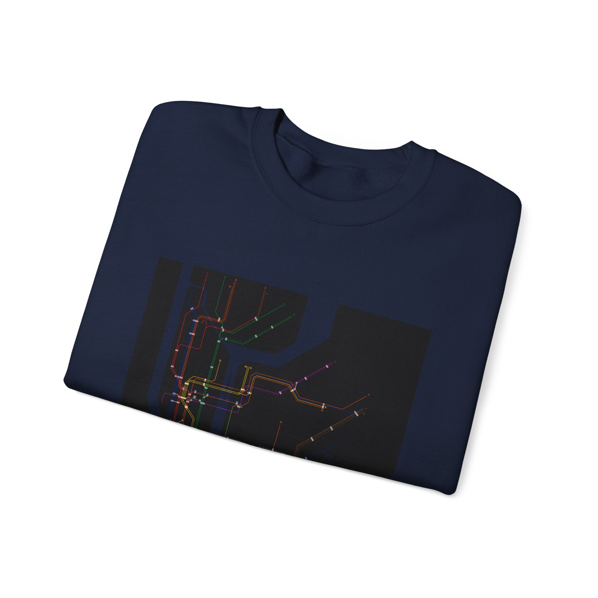 NYC MTA Subway Map Crewneck Sweatshirt — “I Love MTA” Transit Graphic