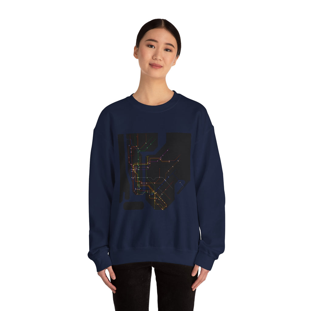 NYC MTA Subway Map Crewneck Sweatshirt — “I Love MTA” Transit Graphic