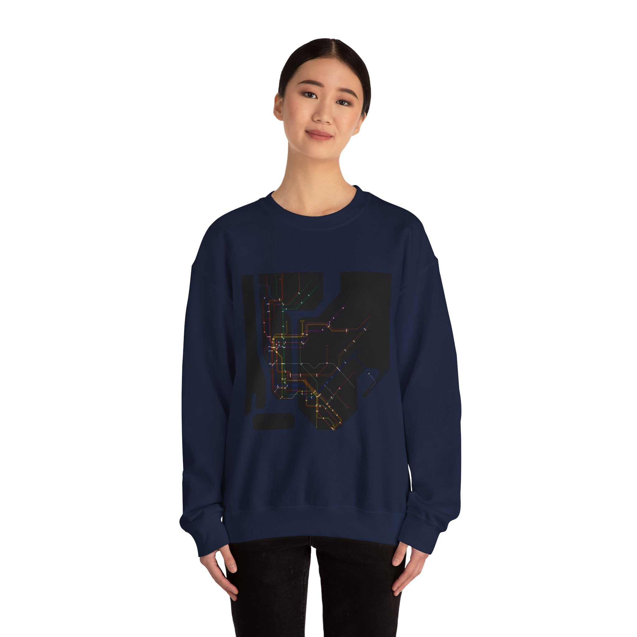 NYC MTA Subway Map Crewneck Sweatshirt — “I Love MTA” Transit Graphic
