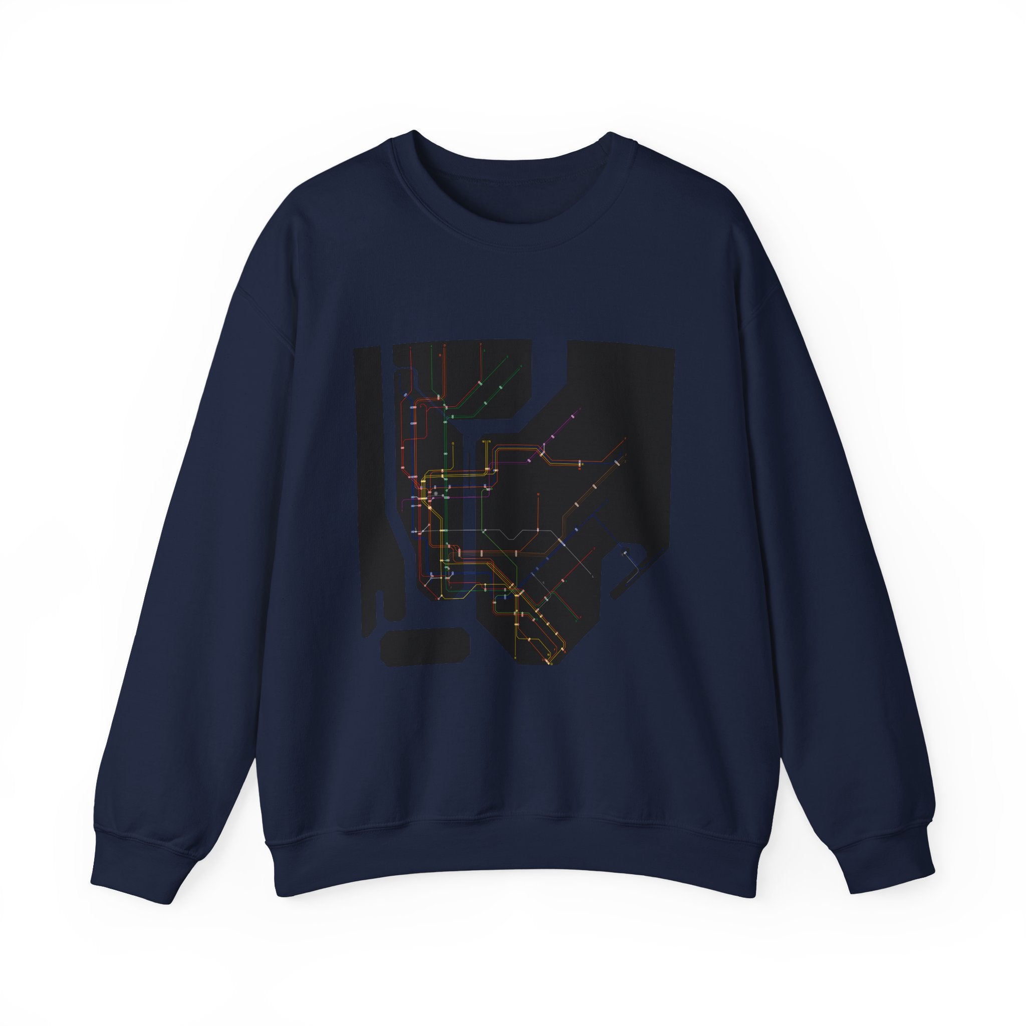 NYC MTA Subway Map Crewneck Sweatshirt — “I Love MTA” Transit Graphic
