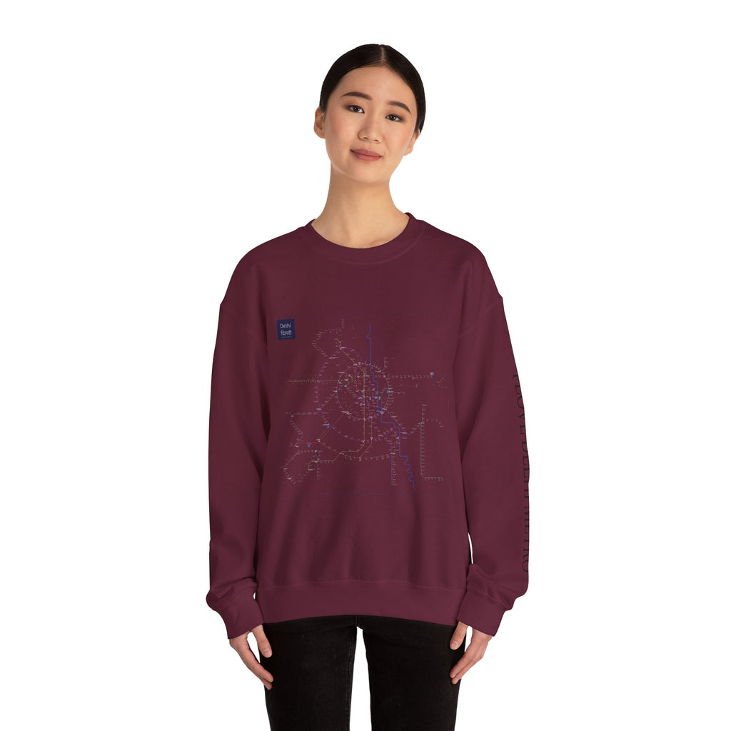 Delhi Metro Map Crewneck Sweatshirt — Transit Graphic Sweatshirt