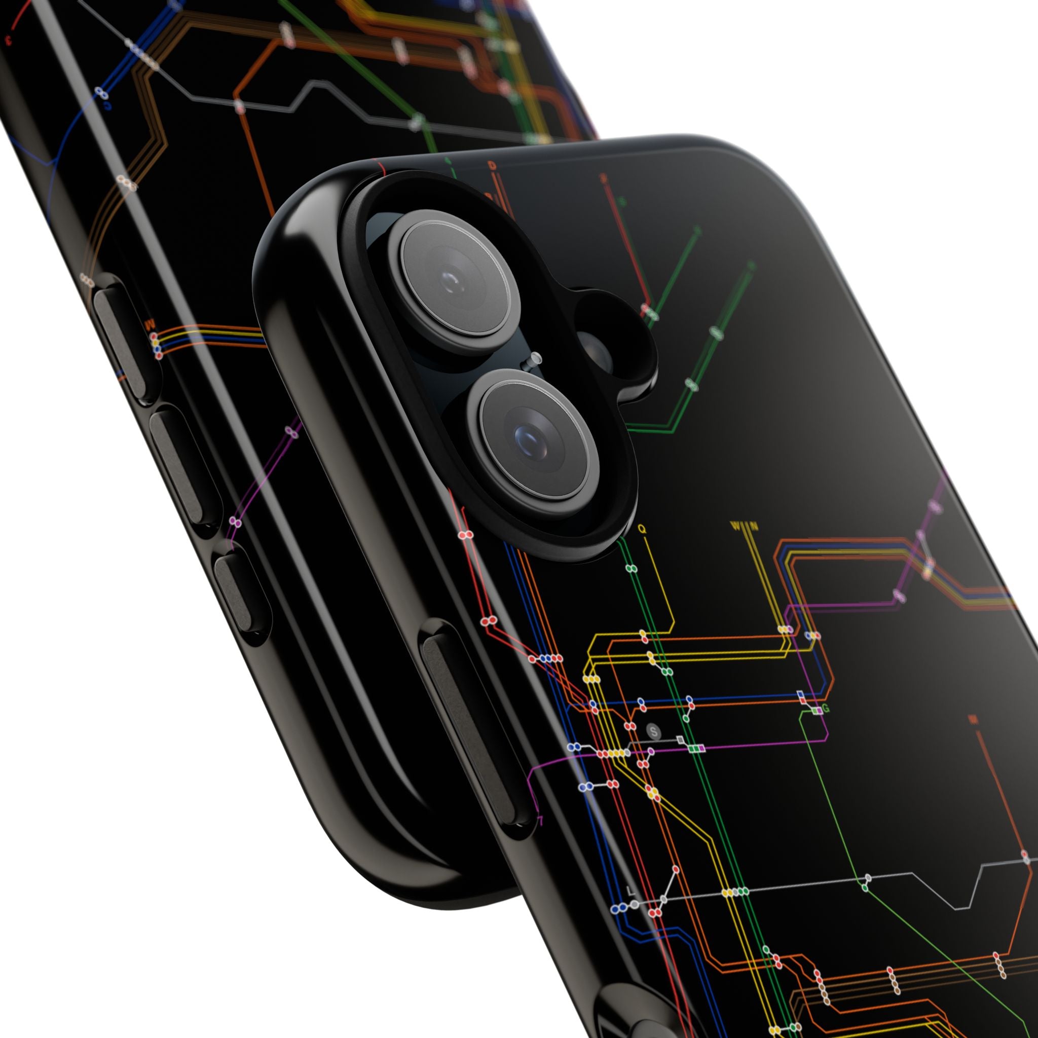 New York City MTA Subway Lines Phone Case — Neon Transit Map Protective Case