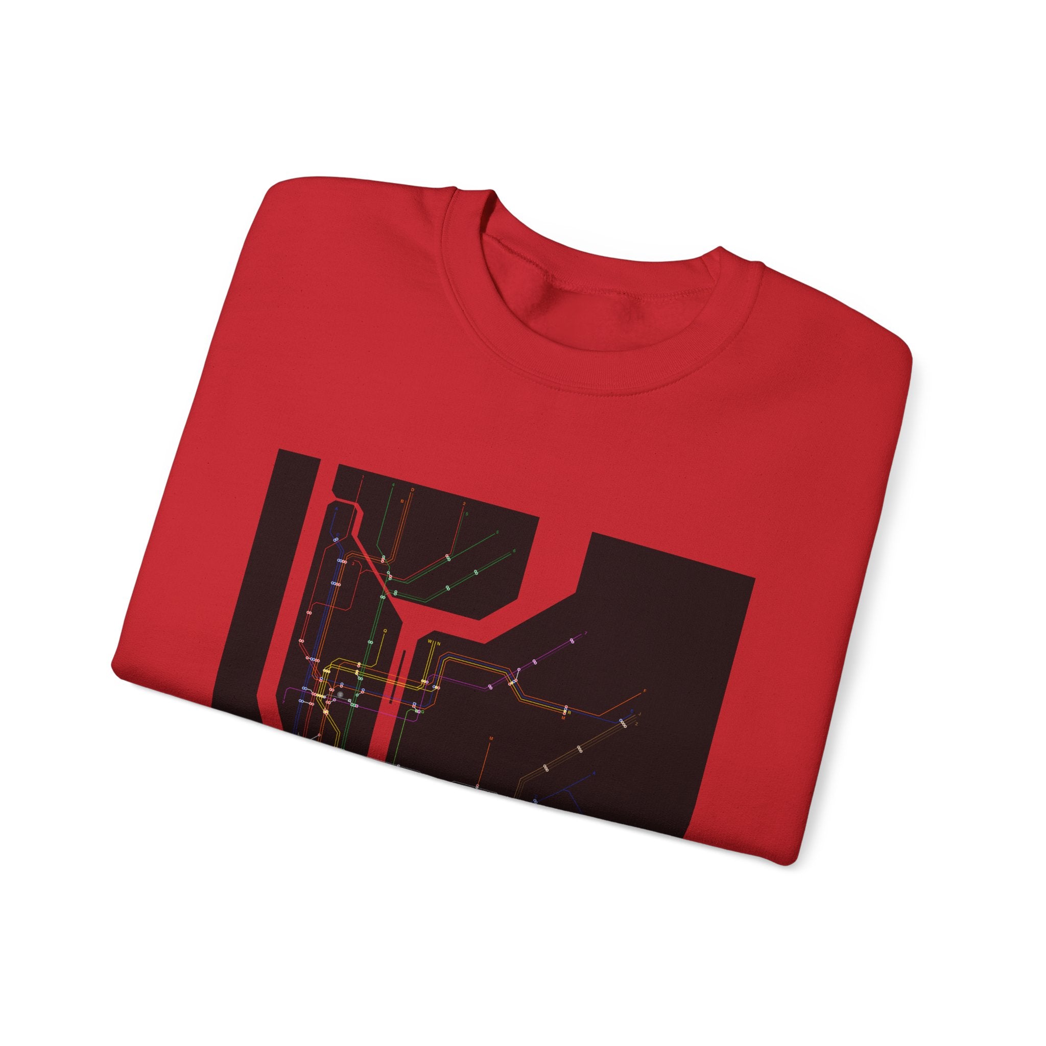 NYC MTA Subway Map Crewneck Sweatshirt — “I Love MTA” Transit Graphic