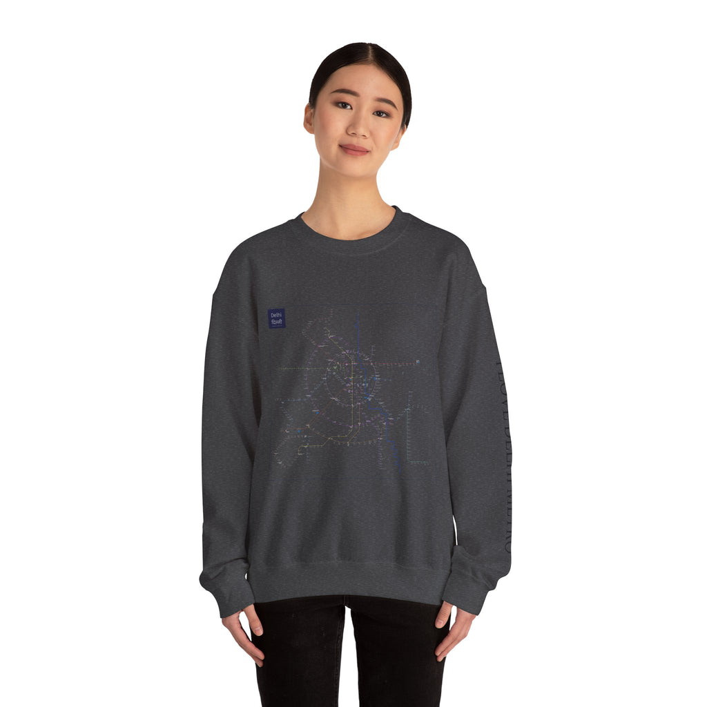 Delhi Metro Map Crewneck Sweatshirt — Transit Graphic Sweatshirt