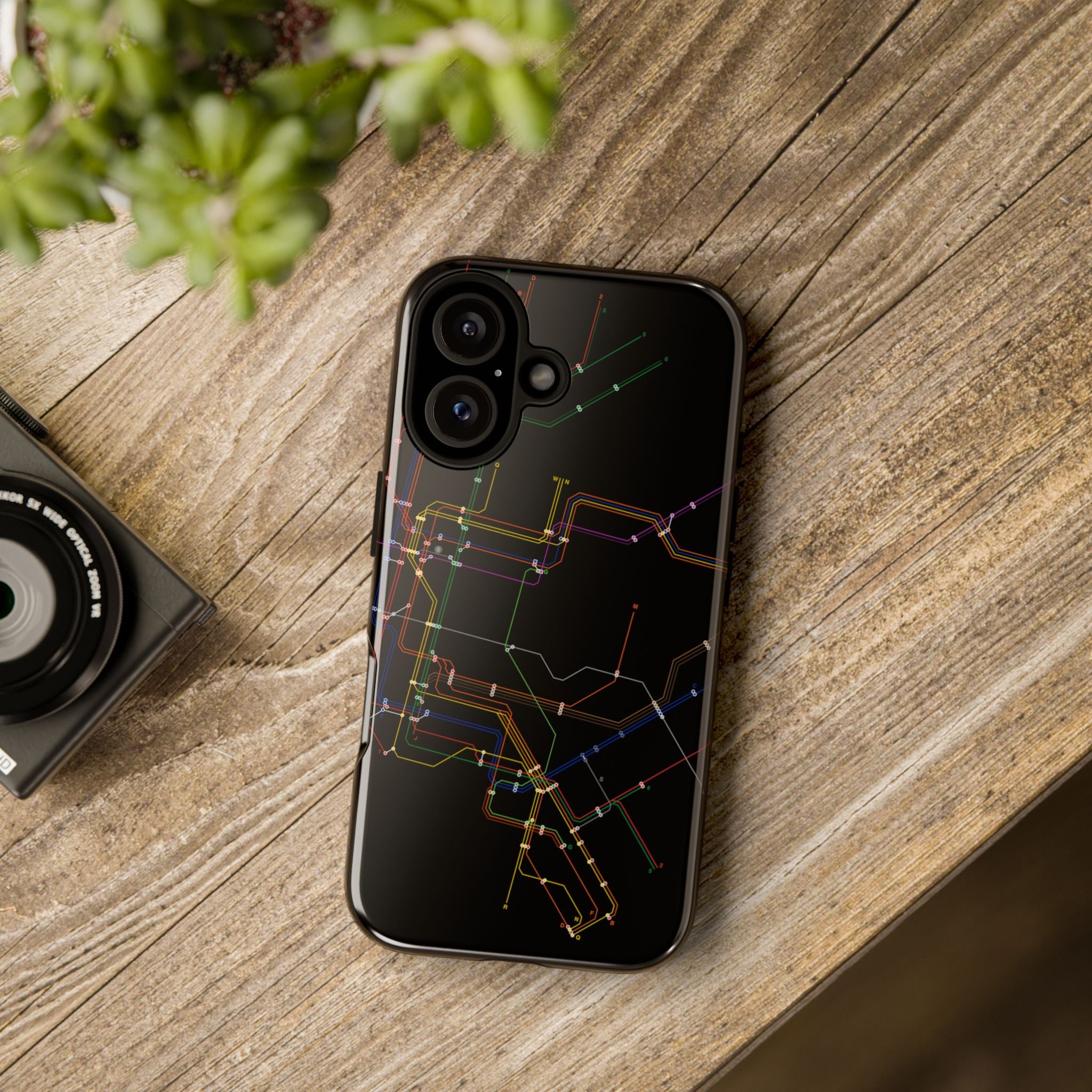 New York City MTA Subway Lines Phone Case — Neon Transit Map Protective Case