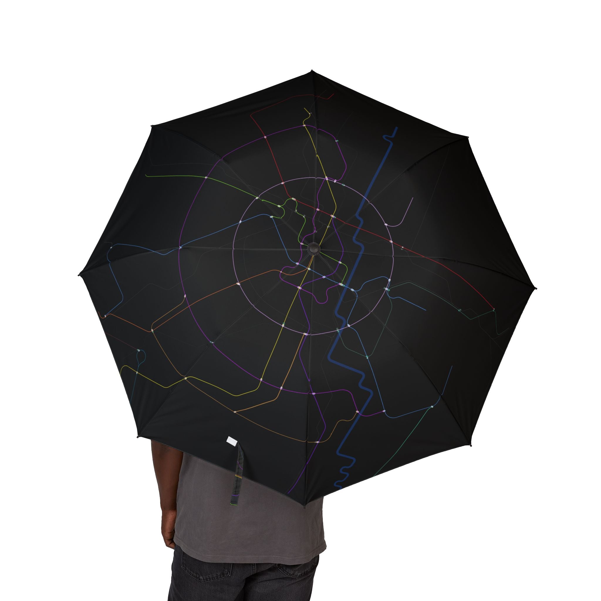 Delhi Metro Line Map 2030 Umbrella — Semi-Automatic Foldable Umbrella