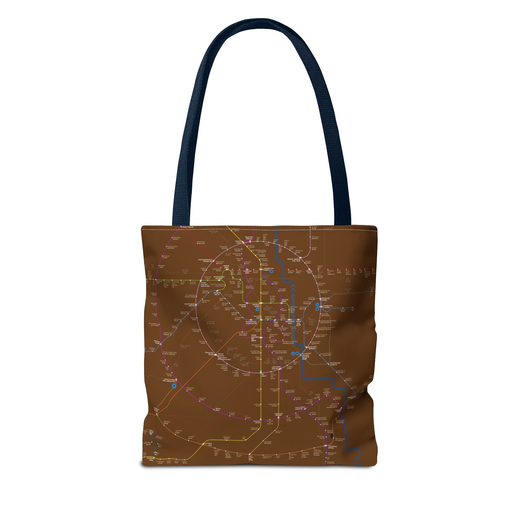 Delhi Metro Subway Map Tote Bag