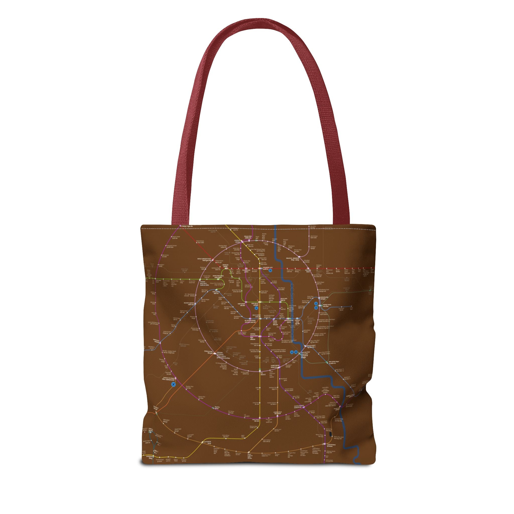 Delhi Metro Subway Map Tote Bag