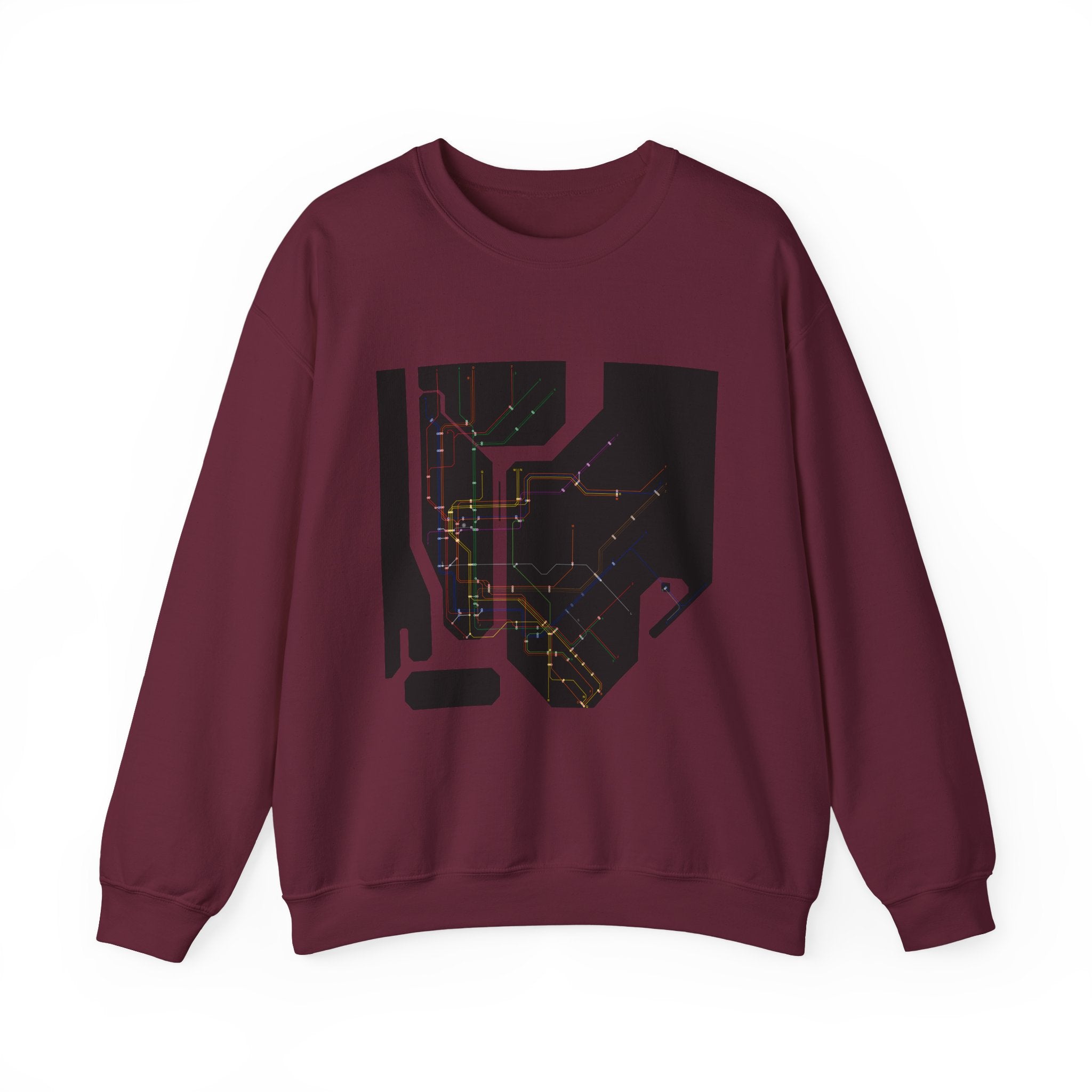 NYC MTA Subway Map Crewneck Sweatshirt — “I Love MTA” Transit Graphic