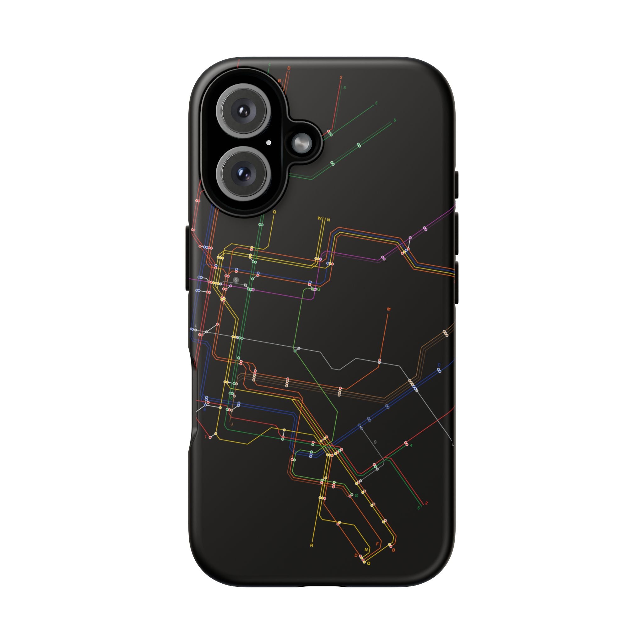 New York City MTA Subway Lines Phone Case — Neon Transit Map Protective Case