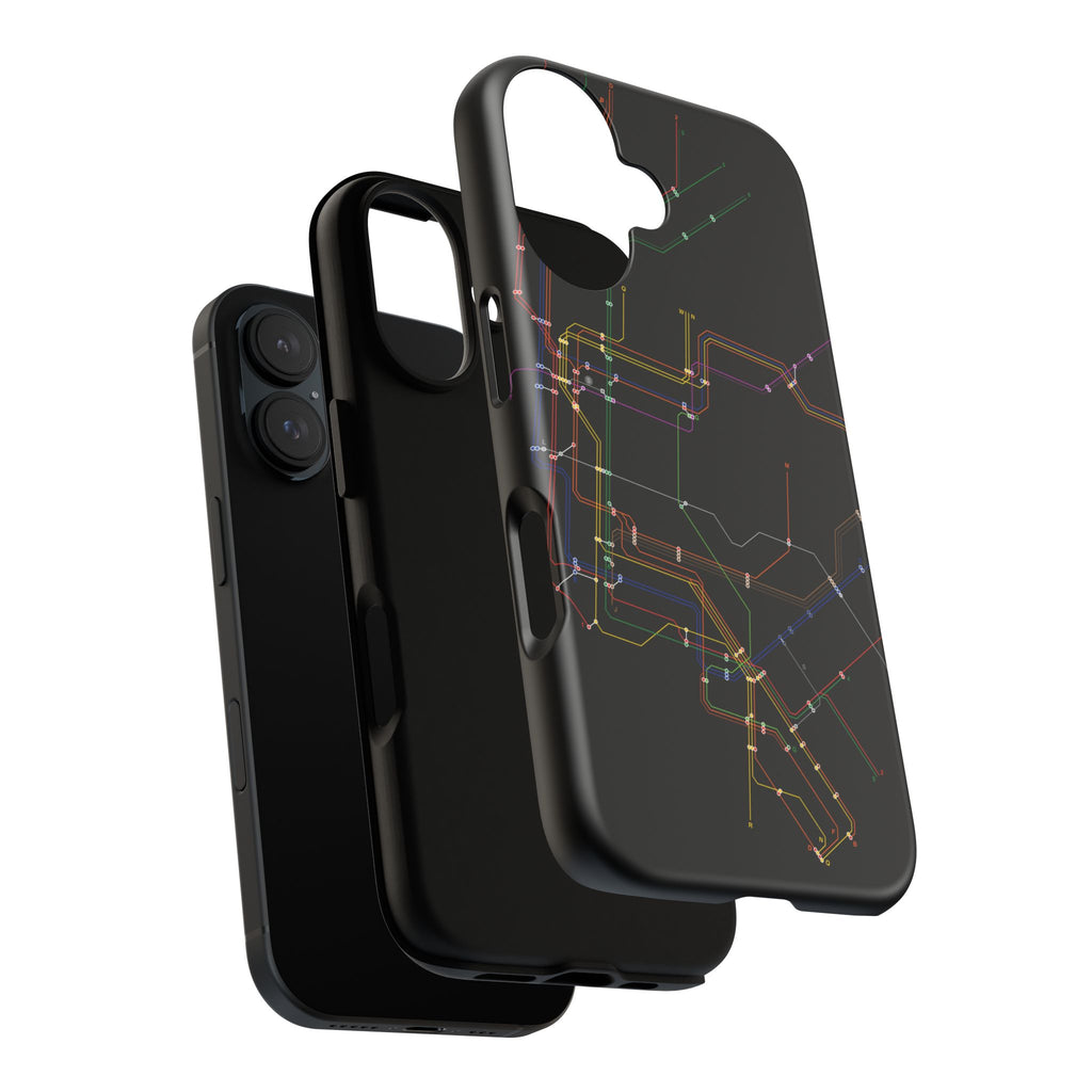 New York City MTA Subway Lines Phone Case — Neon Transit Map Protective Case