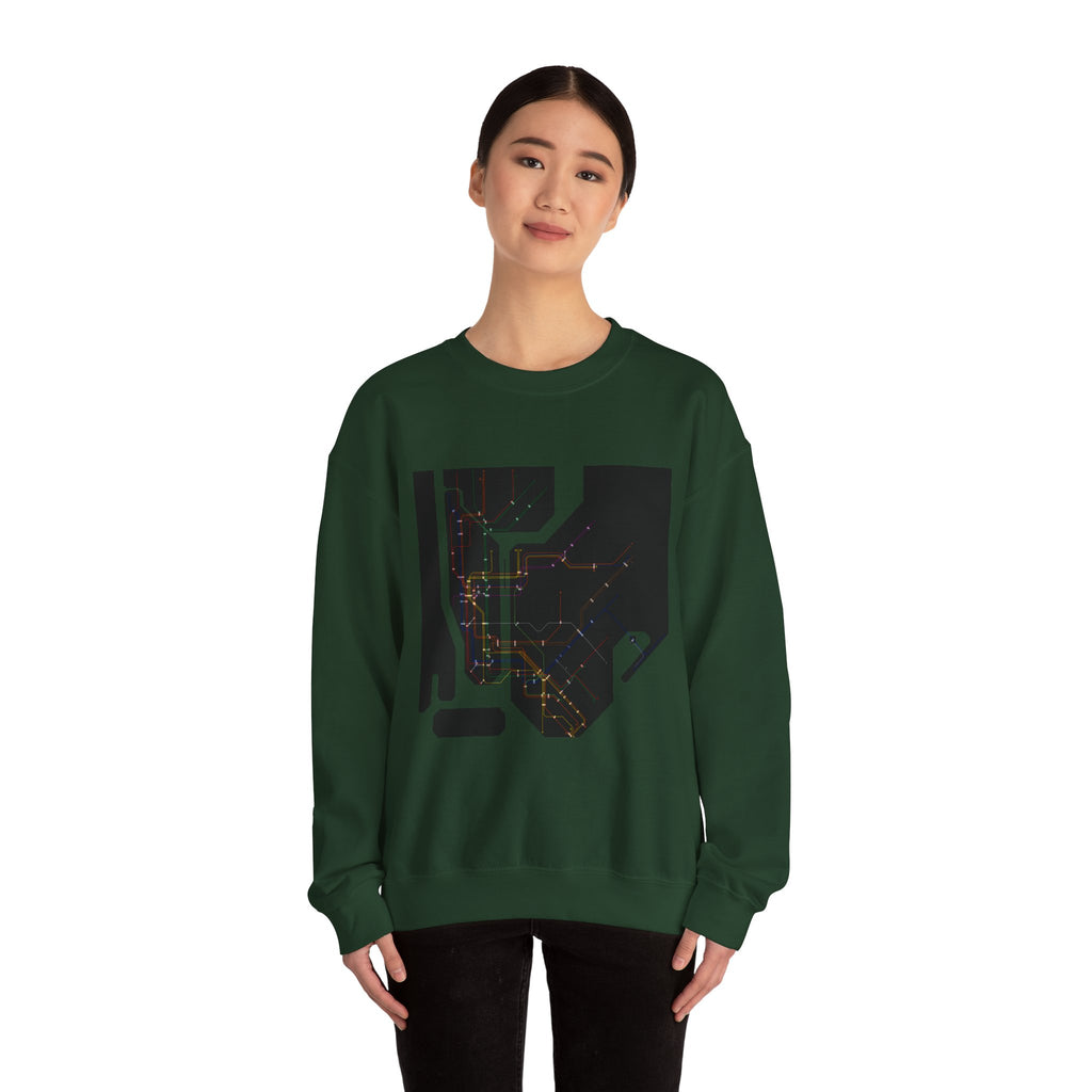 NYC MTA Subway Map Crewneck Sweatshirt — “I Love MTA” Transit Graphic