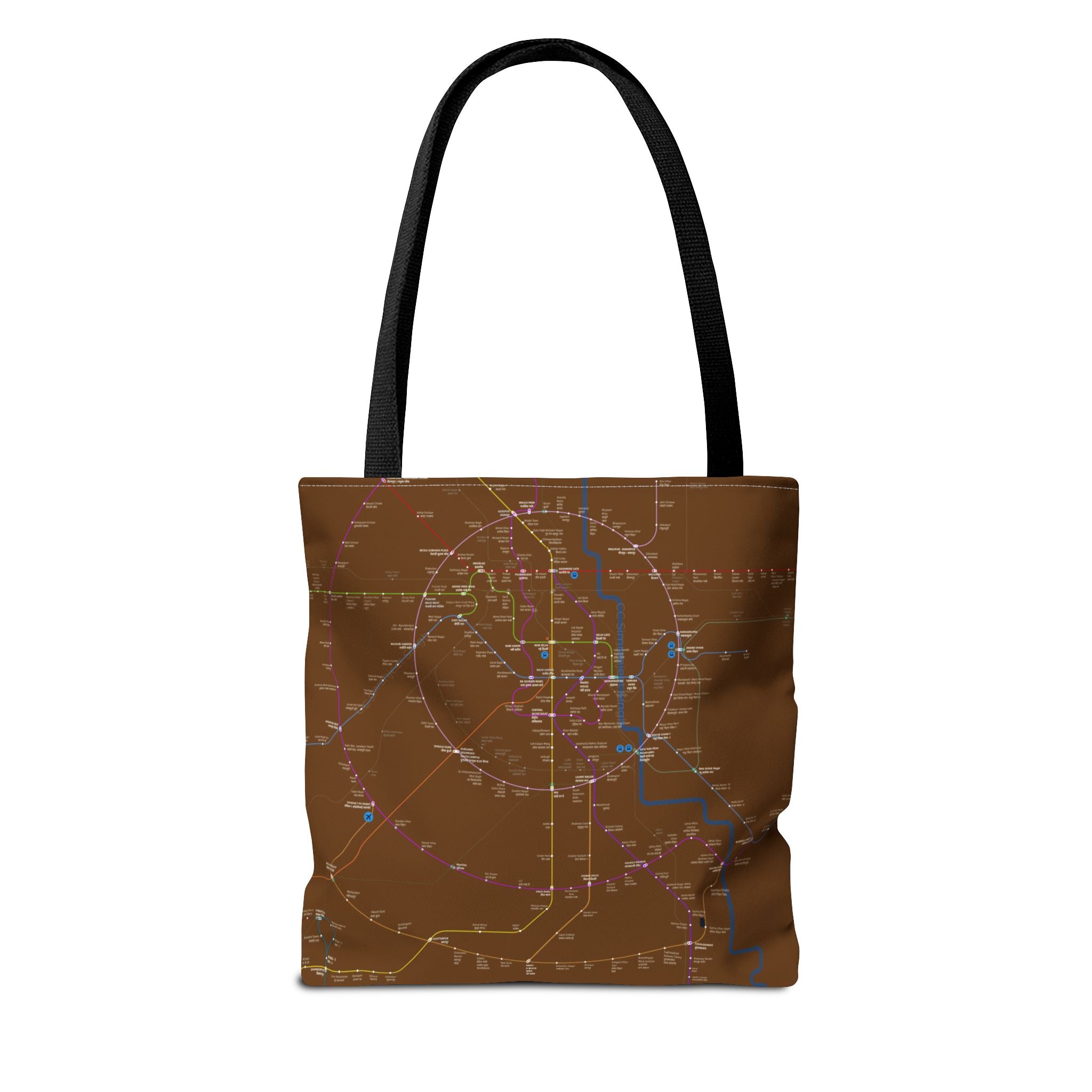 Delhi Metro Subway Map Tote Bag