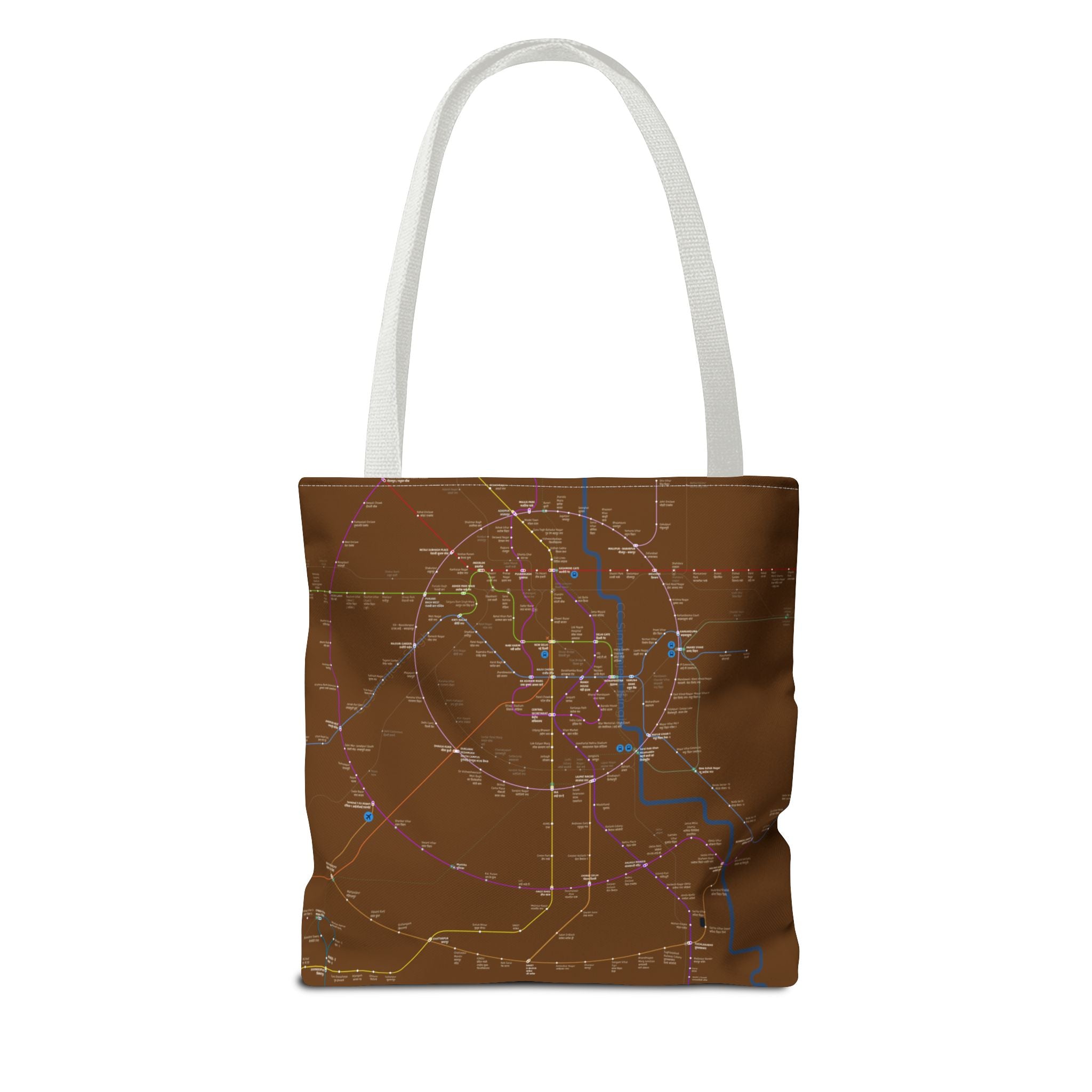 Delhi Metro Subway Map Tote Bag