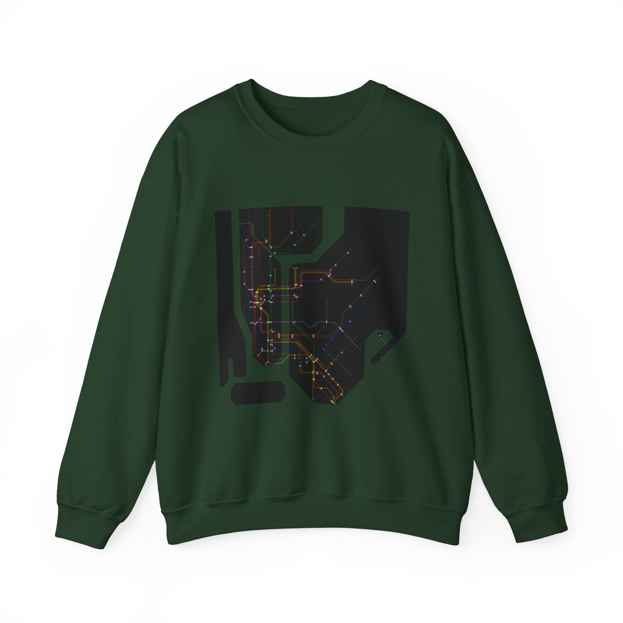 NYC MTA Subway Map Crewneck Sweatshirt — “I Love MTA” Transit Graphic