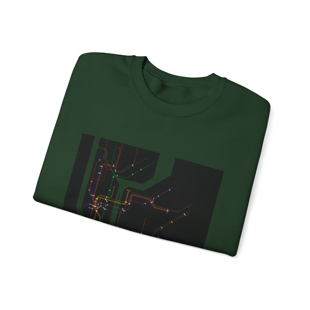 NYC MTA Subway Map Crewneck Sweatshirt — “I Love MTA” Transit Graphic