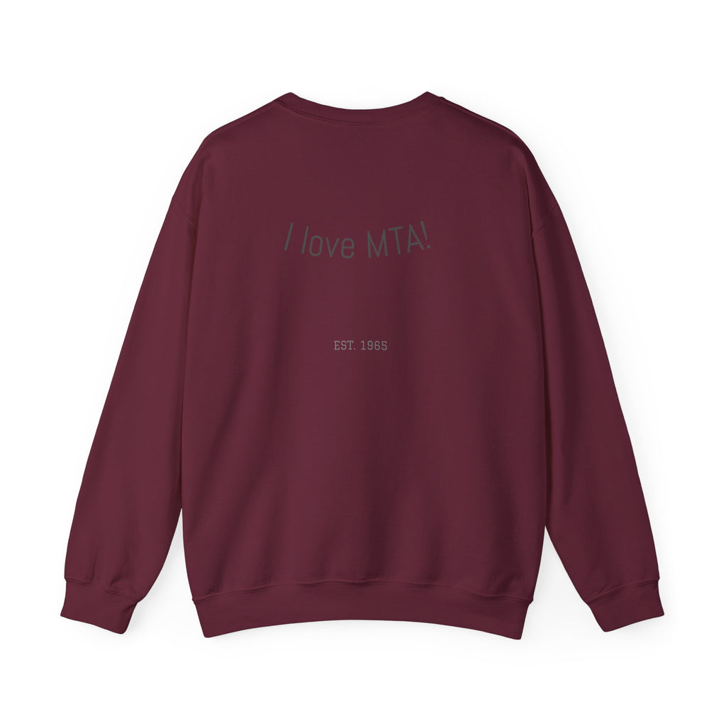 NYC MTA Subway Map Crewneck Sweatshirt — “I Love MTA” Transit Graphic