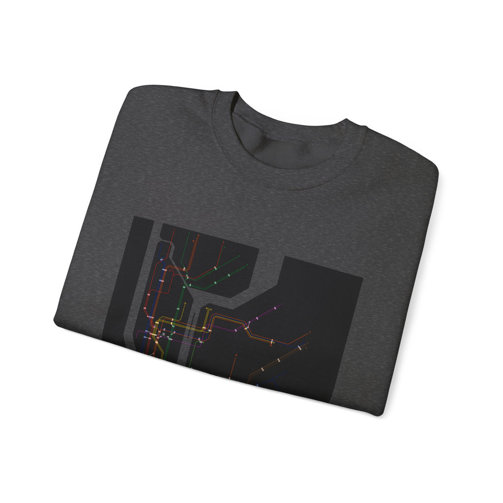NYC MTA Subway Map Crewneck Sweatshirt — “I Love MTA” Transit Graphic