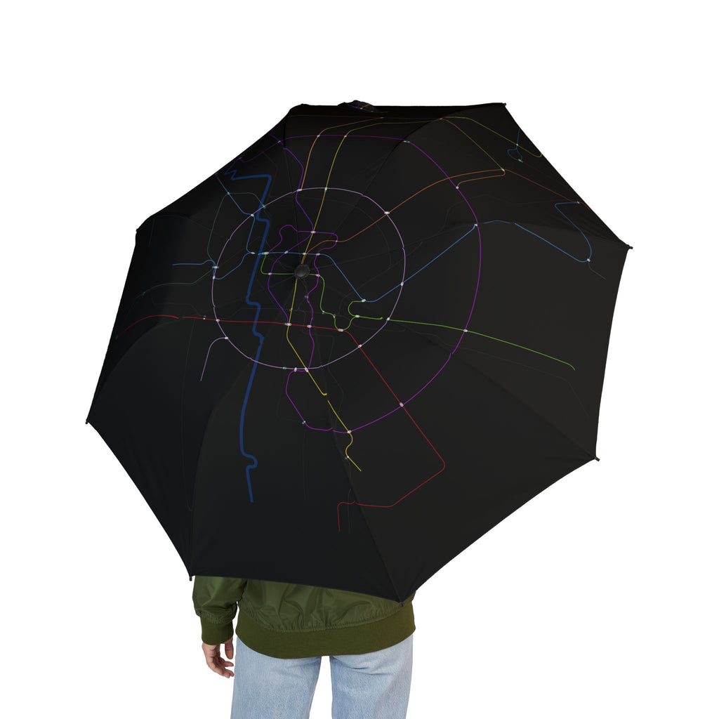Delhi Metro Line Map 2030 Umbrella — Semi-Automatic Foldable Umbrella